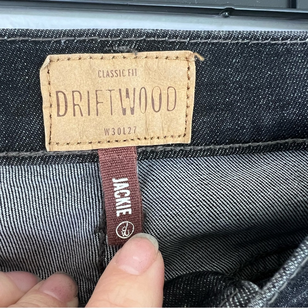 DRIFTWOOD Jackie Black Denim Embroidered Ankle and Pocket Ankle Skinny Jeans - Picture 12 of 16
